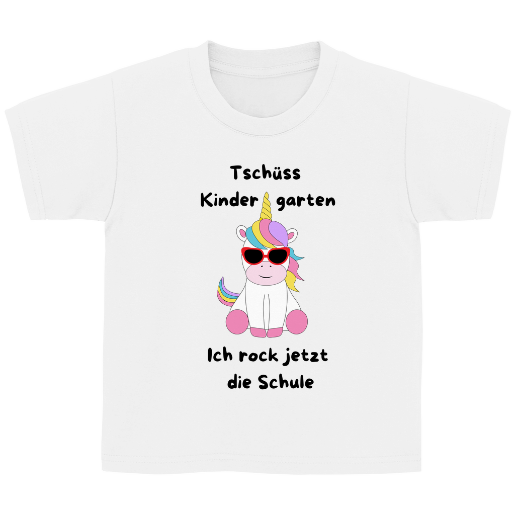 T-Shirt Schulanfang Einhorn Tschüss Kindergarten Mädchen Geschenk Einschulung