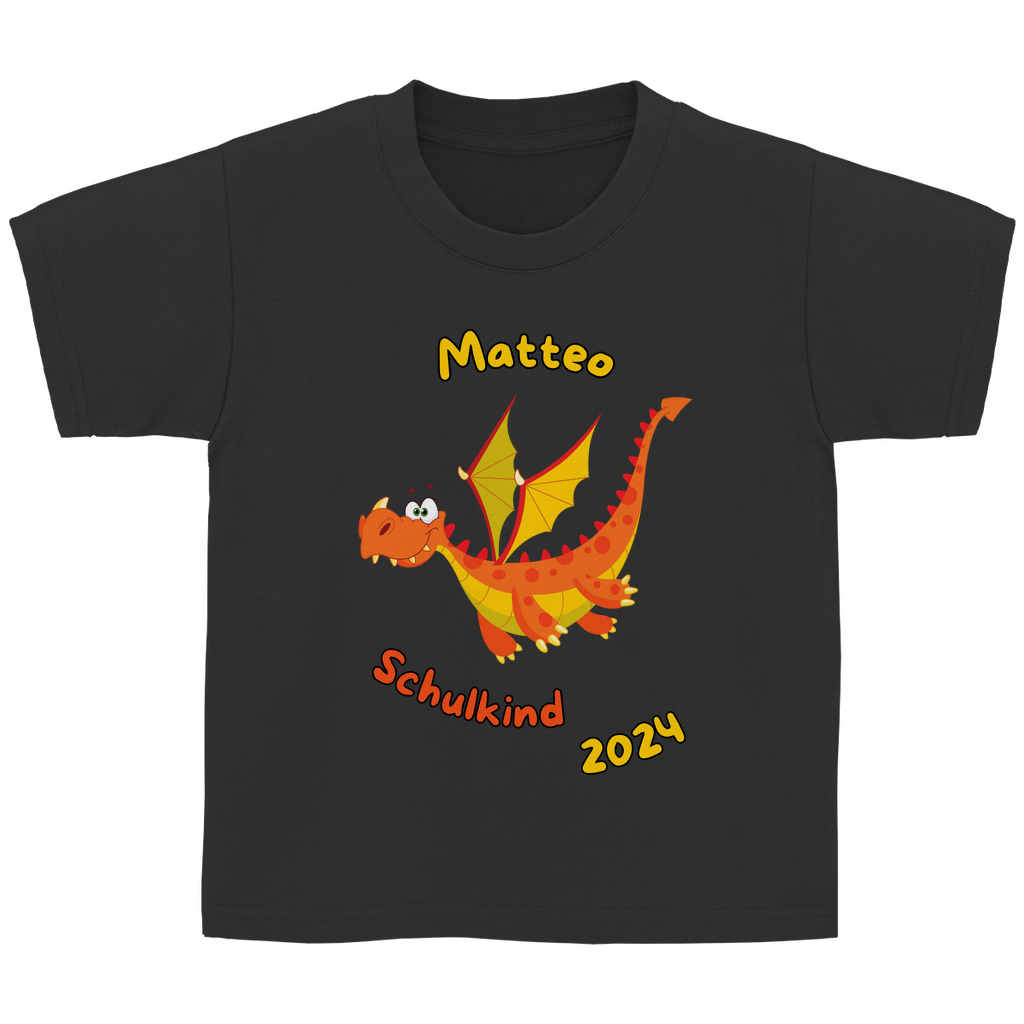 T-Shirt Schulanfang personalisiert Drache Junge Geschenk Einschulung Schultüte