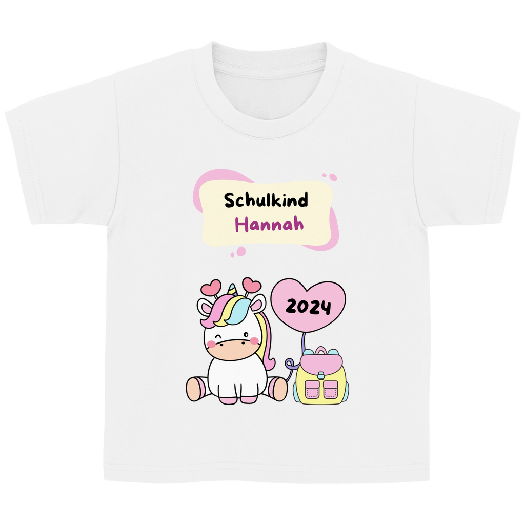 T-Shirt Schulanfang personalisiert Einhorn Mädchen Geschenk Einschulung Schultüte