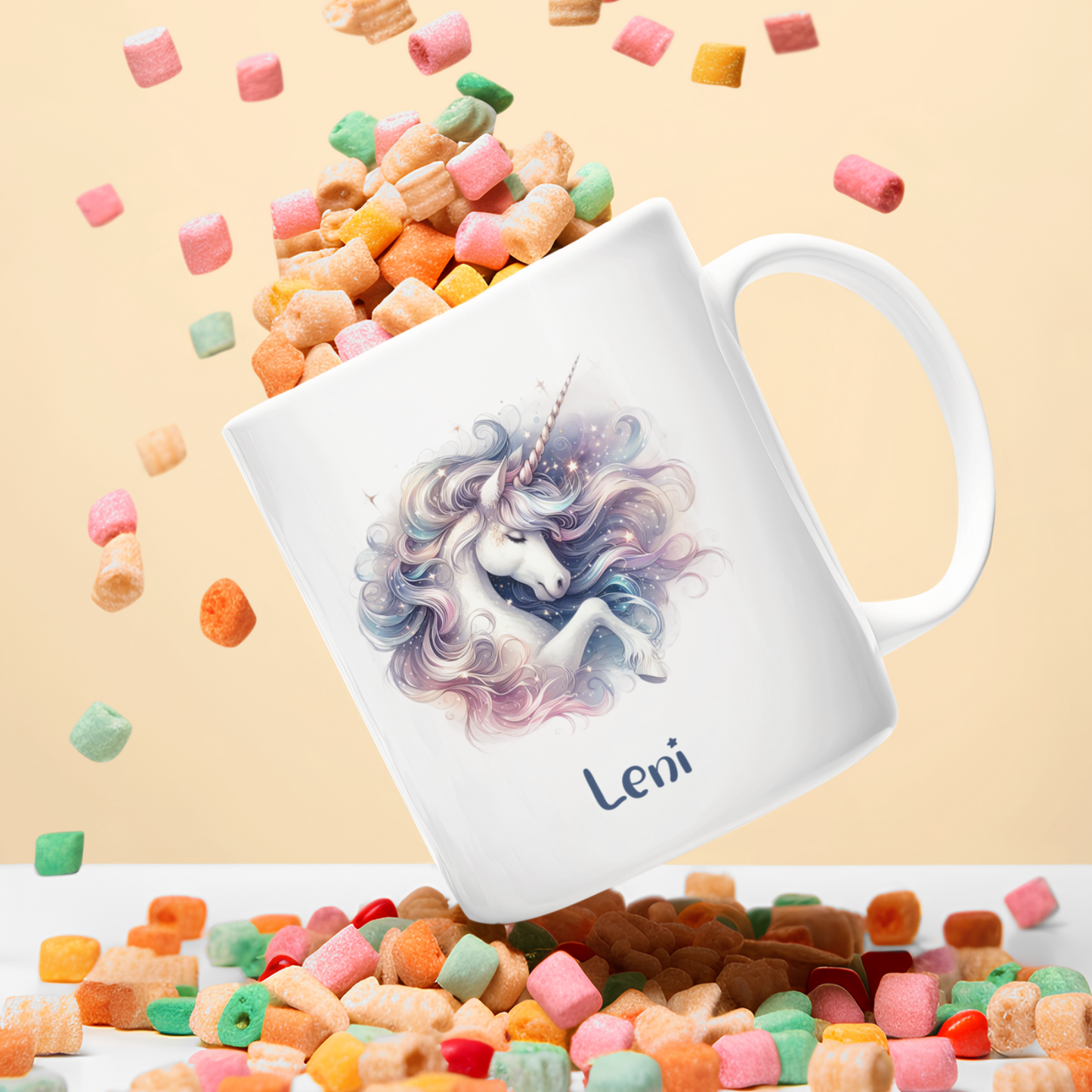 Tasse weiß Einhorn personalisiert mit Wunschname Geschenk Geburtstag