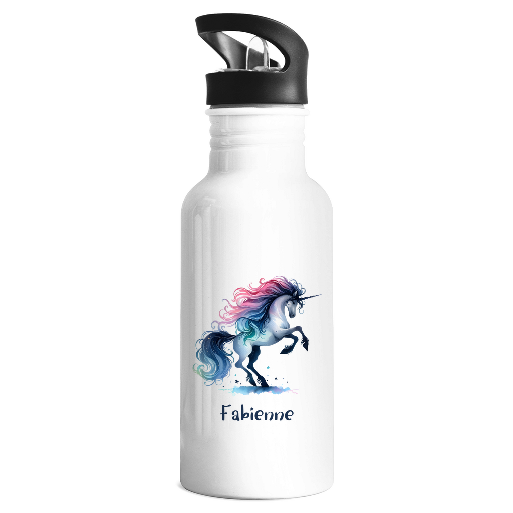 Edelstahl Trinkflasche Einhorn personalisiert mit Wunschname Geschenk Geburtstag