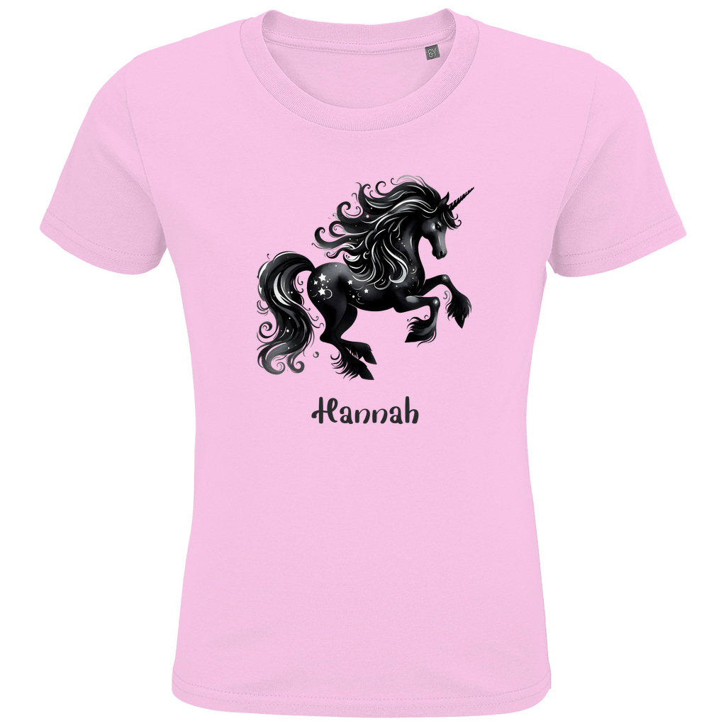 Kids Premium Bio T-Shirt Einhorn personalisiert mit Wunschname Geschenk Geburtstag