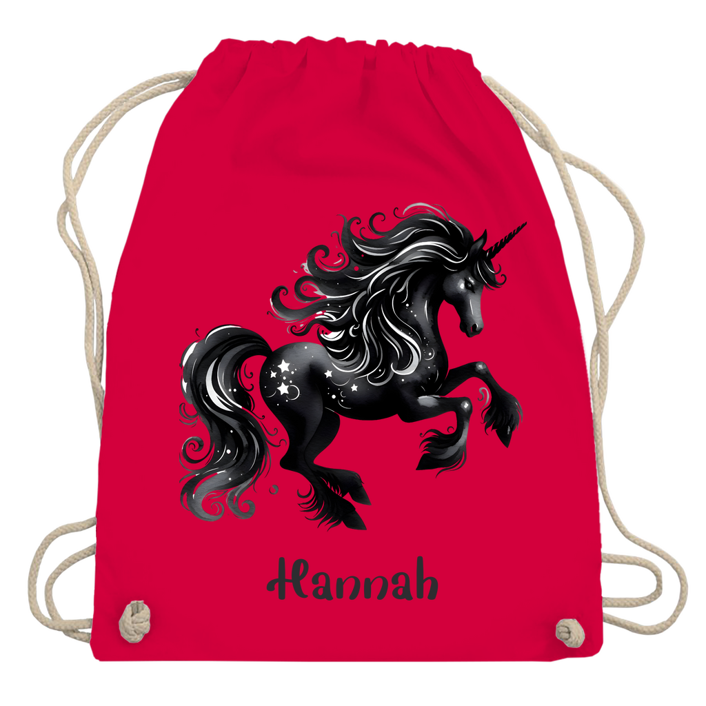 Turnbeutel Einhorn personalisiert mit Wunschname Geschenk Geburtstag