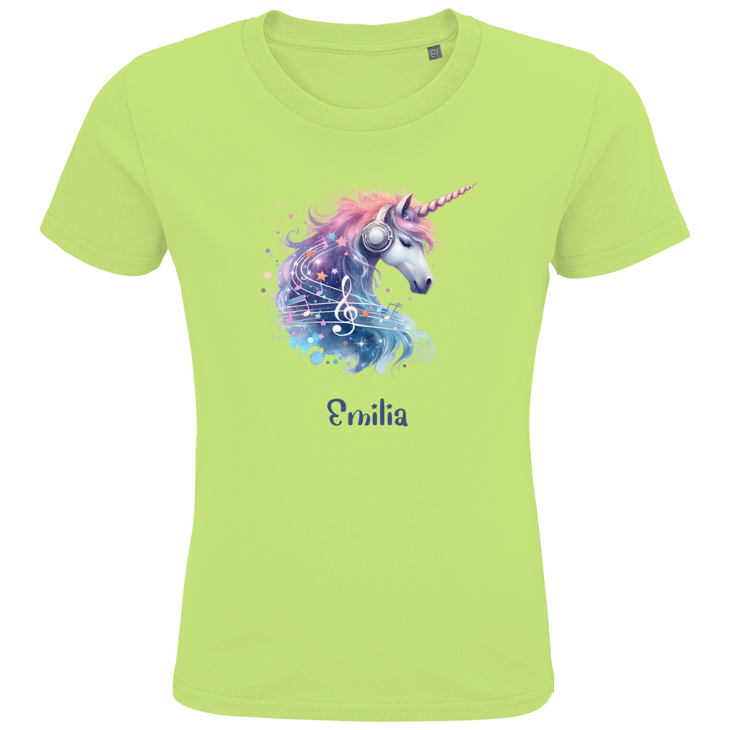 Kids Premium Bio T-Shirt Einhorn personalisiert mit Wunschname Geschenk Geburtstag