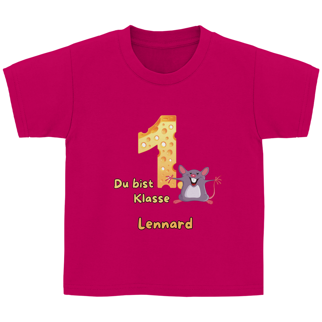 T-Shirt Schulanfang personalisiert Maus Mädchen Junge Geschenk Einschulung