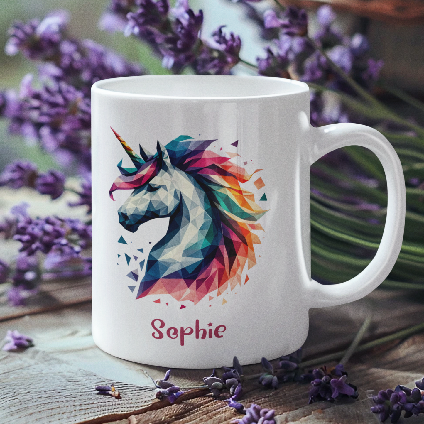 Tasse weiß Einhorn personalisiert mit Wunschname Geschenk Geburtstag