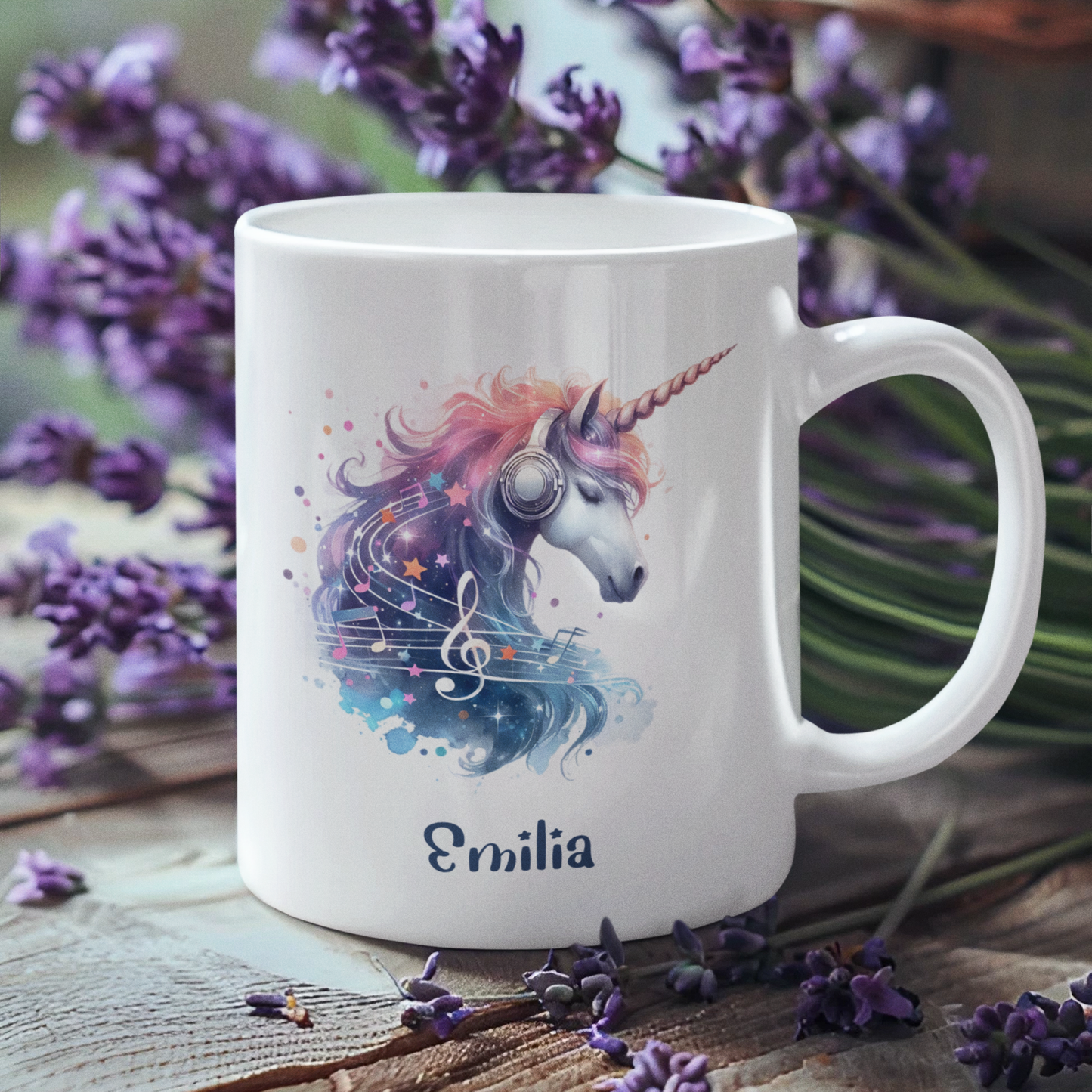 Tasse weiß Einhorn personalisiert mit Wunschname Geschenk Geburtstag