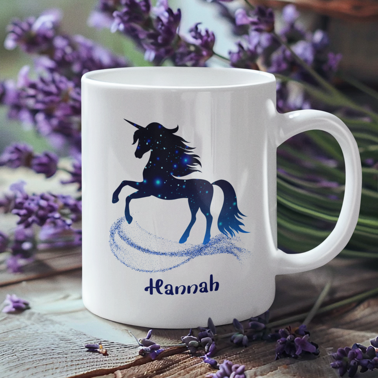 Tasse weiß Einhorn personalisiert mit Wunschname Geschenk Geburtstag