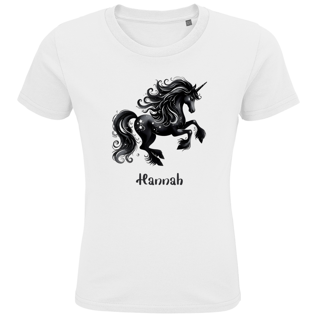 Kids Premium Bio T-Shirt Einhorn personalisiert mit Wunschname Geschenk Geburtstag