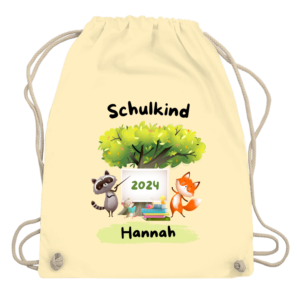 Sportbeutel Schule personalisiert Tiere Mädchen Junge Turnbeutel 37x46 cm