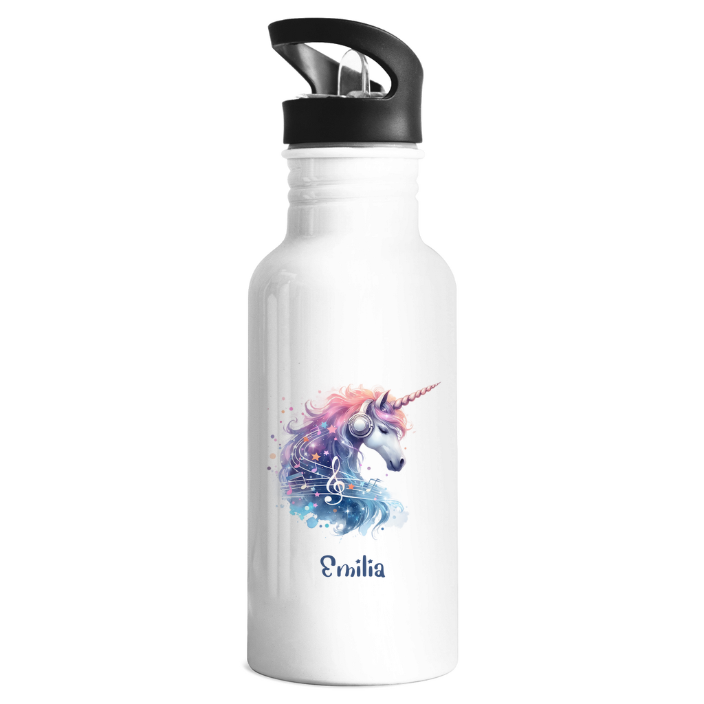 Edelstahl Trinkflasche Einhorn personalisiert mit Wunschname Geschenk Geburtstag