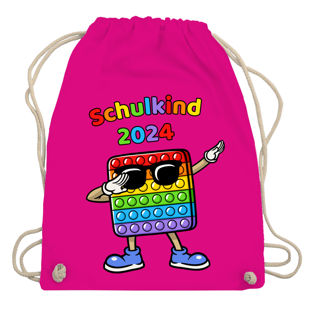 Sportbeutel Schule Pop-It Schulkind 2024 Mädchen Junge Turnbeutel 37x46 cm