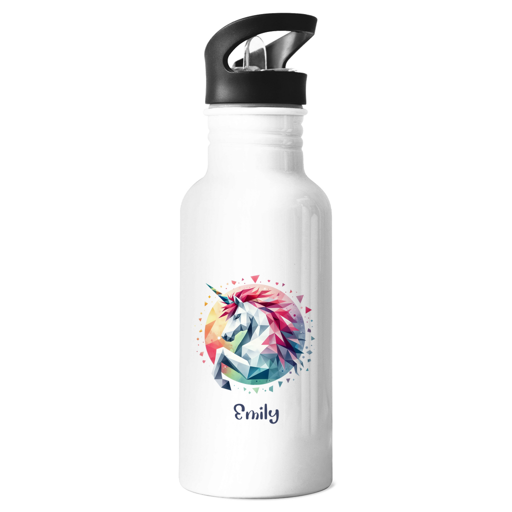 Edelstahl Trinkflasche Einhorn personalisiert mit Wunschname Geschenk Geburtstag