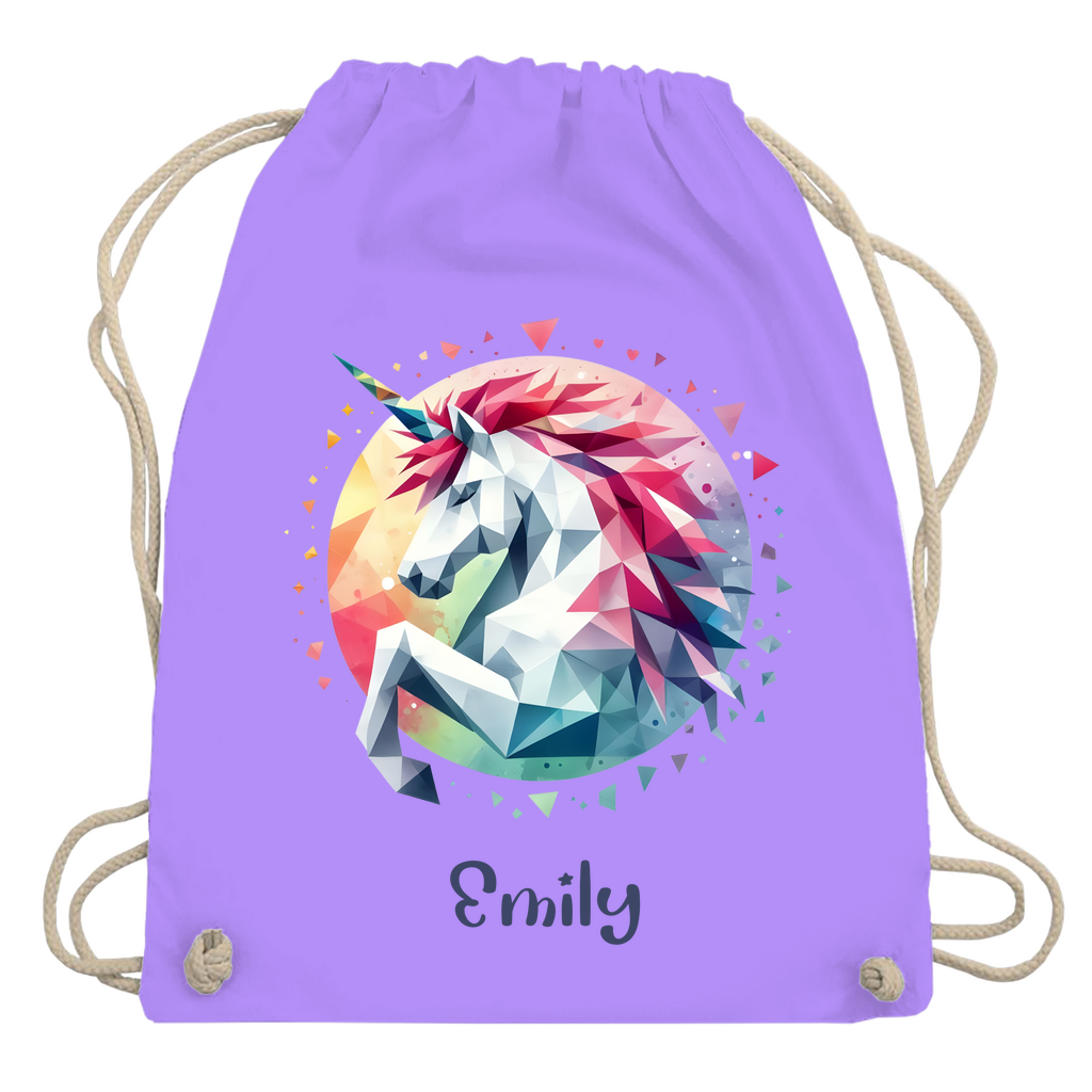 Turnbeutel Einhorn personalisiert mit Wunschname Geschenk Geburtstag
