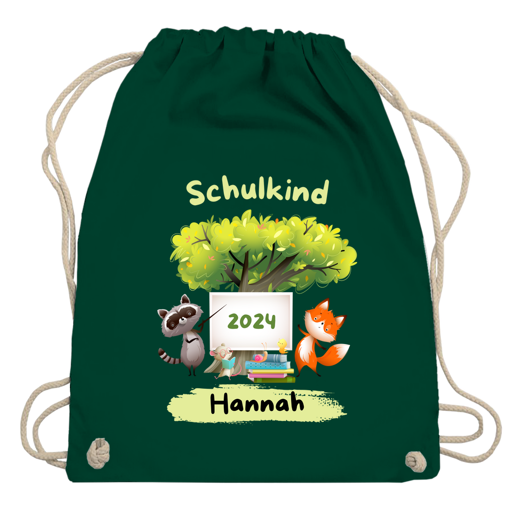 Sportbeutel Schule personalisiert Tiere Mädchen Junge Turnbeutel 37x46 cm