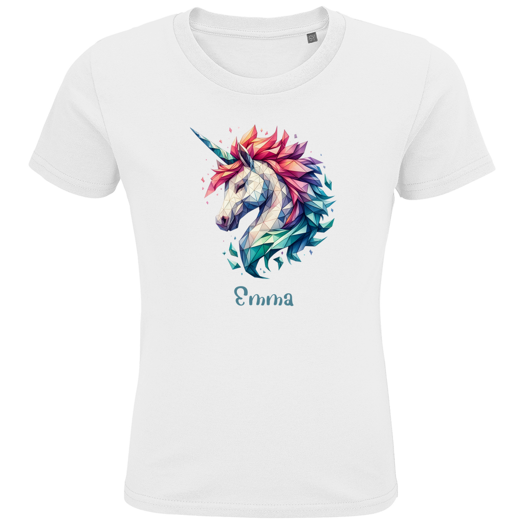 Kids Premium Bio T-Shirt Einhorn personalisiert mit Wunschname Geschenk Geburtstag