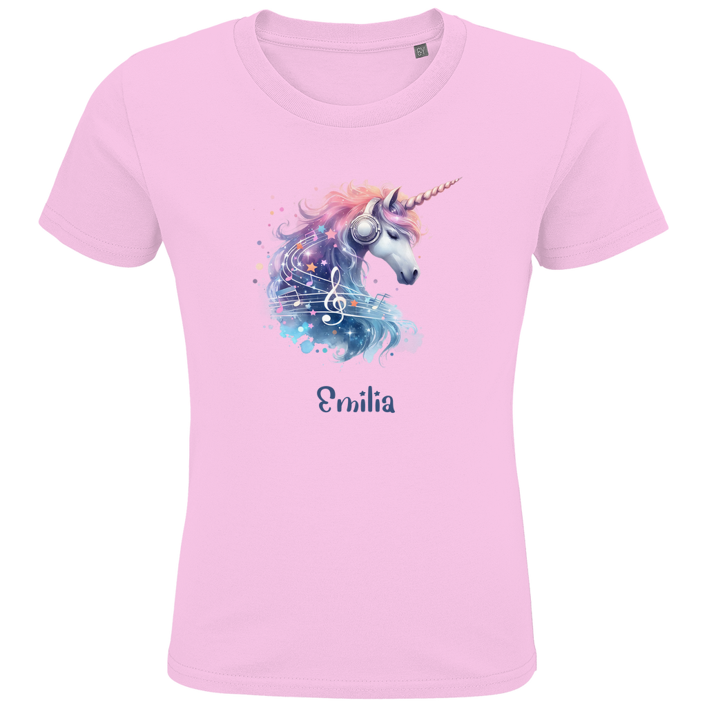 Kids Premium Bio T-Shirt Einhorn personalisiert mit Wunschname Geschenk Geburtstag