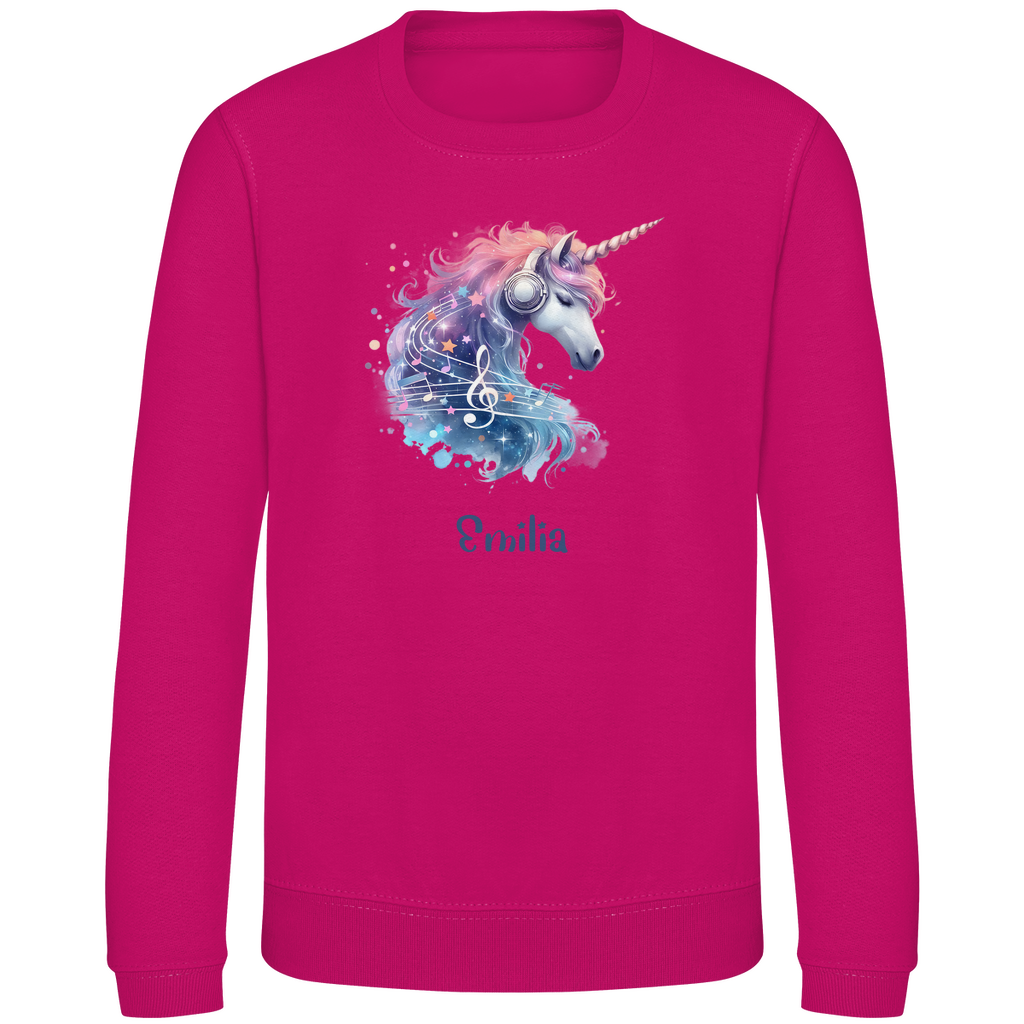 Kinder Sweatshirt Einhorn personalisiert mit Wunschname Geschenk Geburtstag
