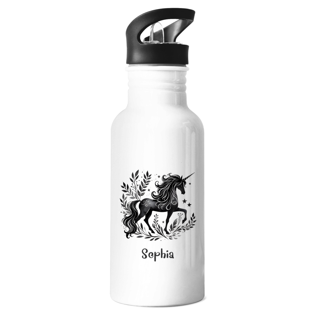 Edelstahl Trinkflasche Einhorn personalisiert mit Wunschname Geschenk Geburtstag
