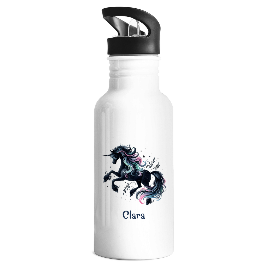 Edelstahl Trinkflasche Einhorn personalisiert mit Wunschname Geschenk Geburtstag