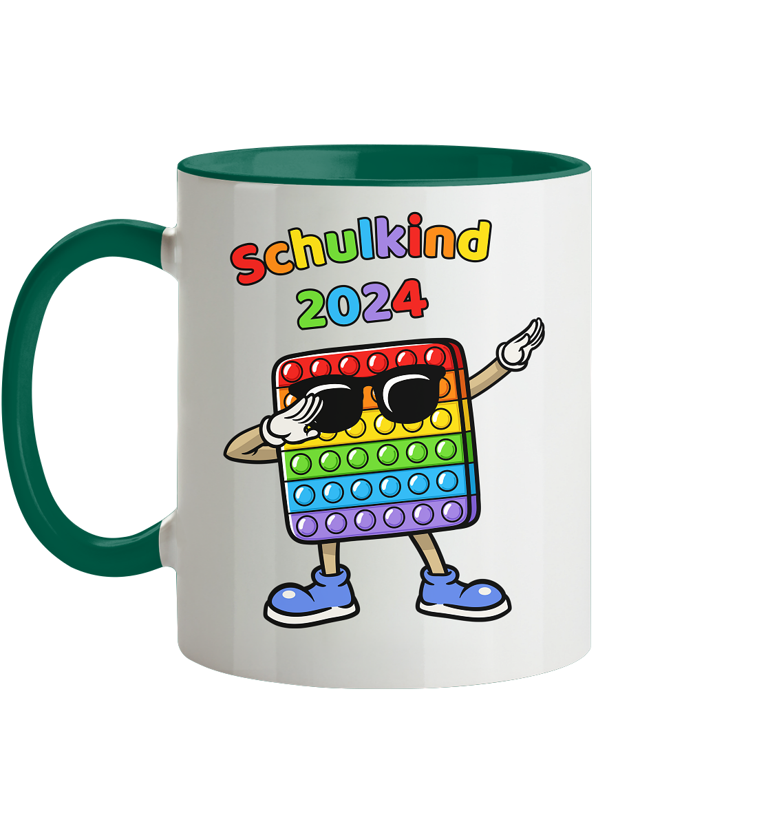 Tasse Schulanfang Pop it Schulkind 2024 Einschulung Junge Mädchen zweifarbig