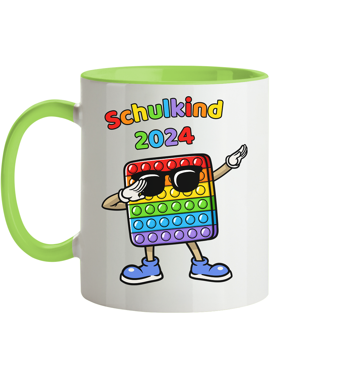 Tasse Schulanfang Pop it Schulkind 2024 Einschulung Junge Mädchen zweifarbig