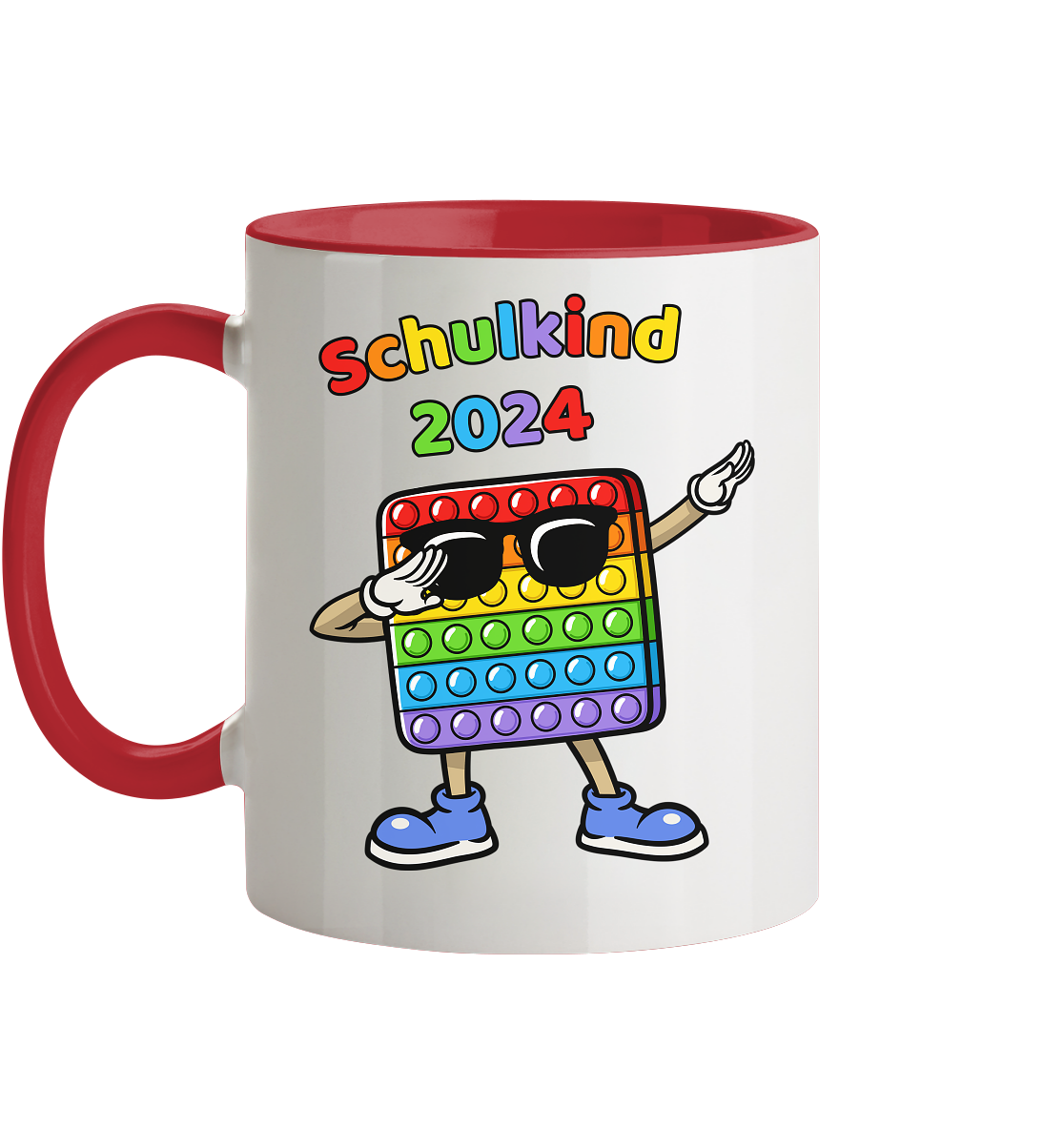 Tasse Schulanfang Pop it Schulkind 2024 Einschulung Junge Mädchen zweifarbig
