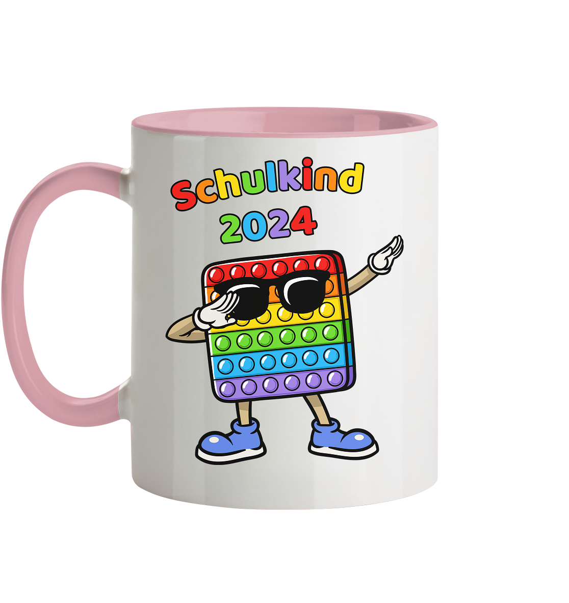 Tasse Schulanfang Pop it Schulkind 2024 Einschulung Junge Mädchen zweifarbig
