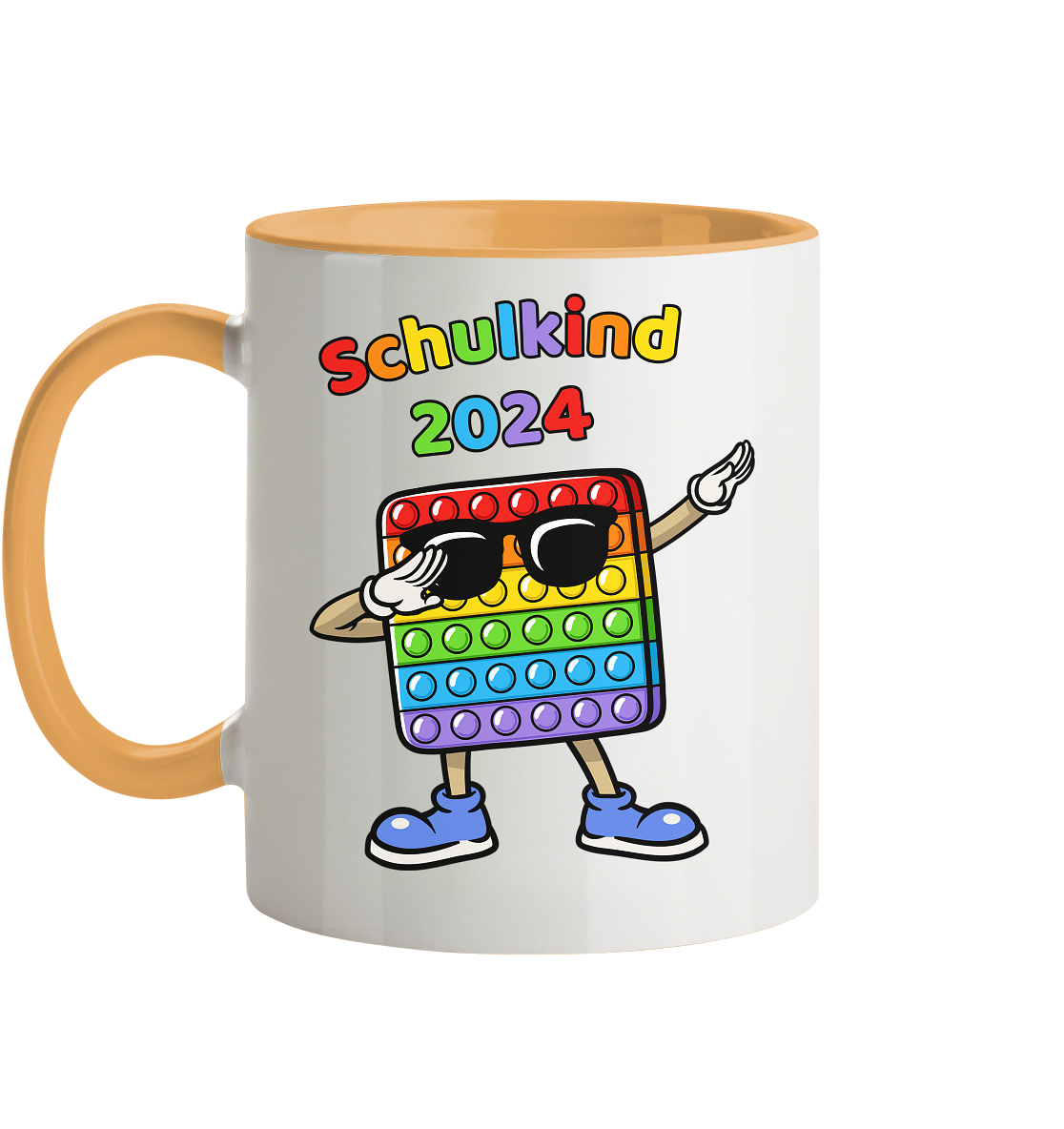 Tasse Schulanfang Pop it Schulkind 2024 Einschulung Junge Mädchen zweifarbig