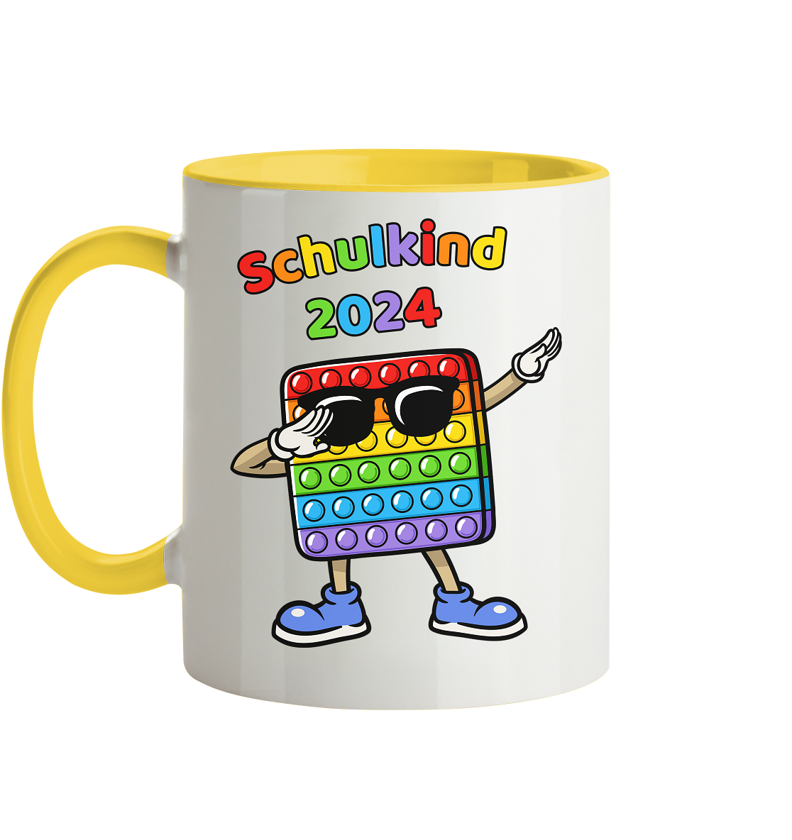 Tasse Schulanfang Pop it Schulkind 2024 Einschulung Junge Mädchen zweifarbig