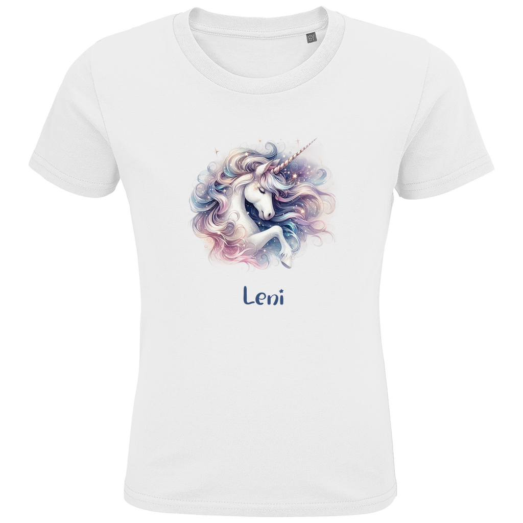 Kids Premium Bio T-Shirt Einhorn personalisiert mit Wunschname Geschenk Geburtstag
