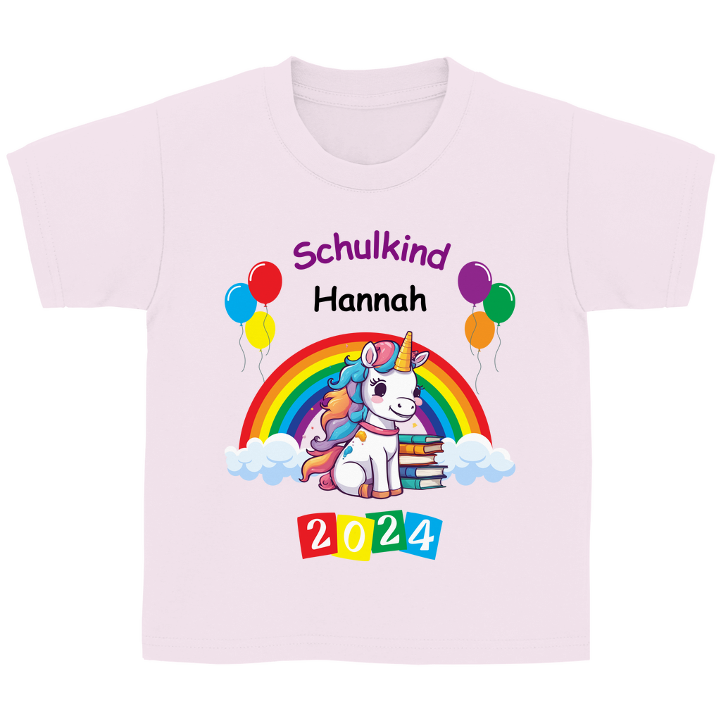 T-Shirt Schulanfang personalisiert Einhorn Mädchen Geschenk Einschulung Schultüte