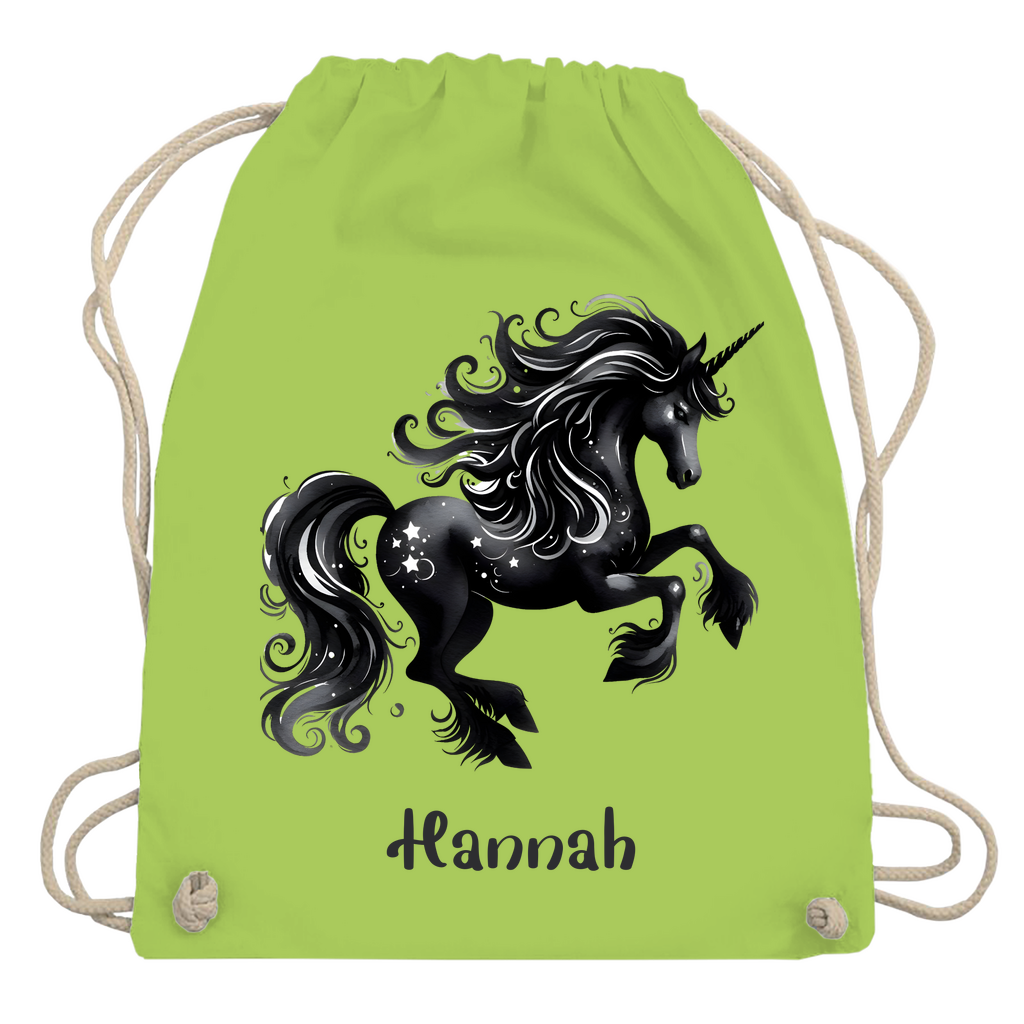 Turnbeutel Einhorn personalisiert mit Wunschname Geschenk Geburtstag