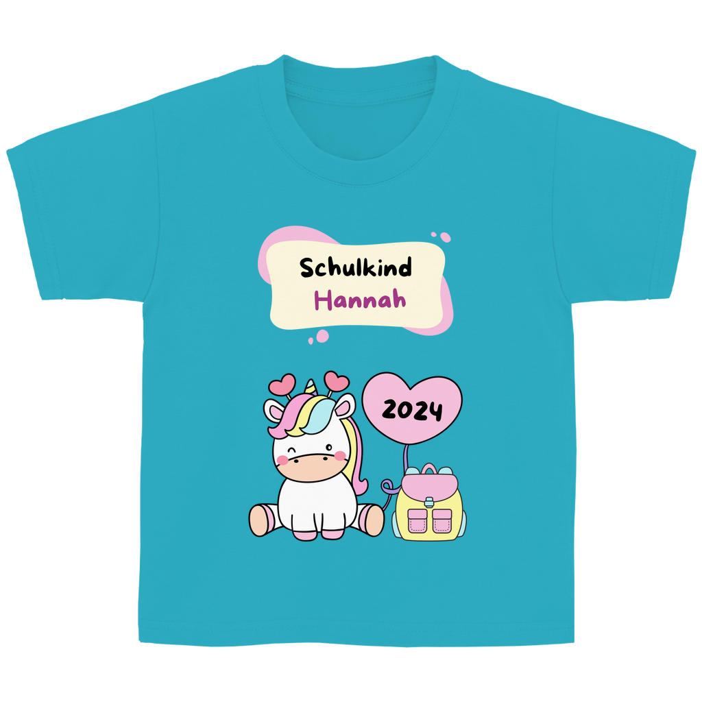 T-Shirt Schulanfang personalisiert Einhorn Mädchen Geschenk Einschulung Schultüte