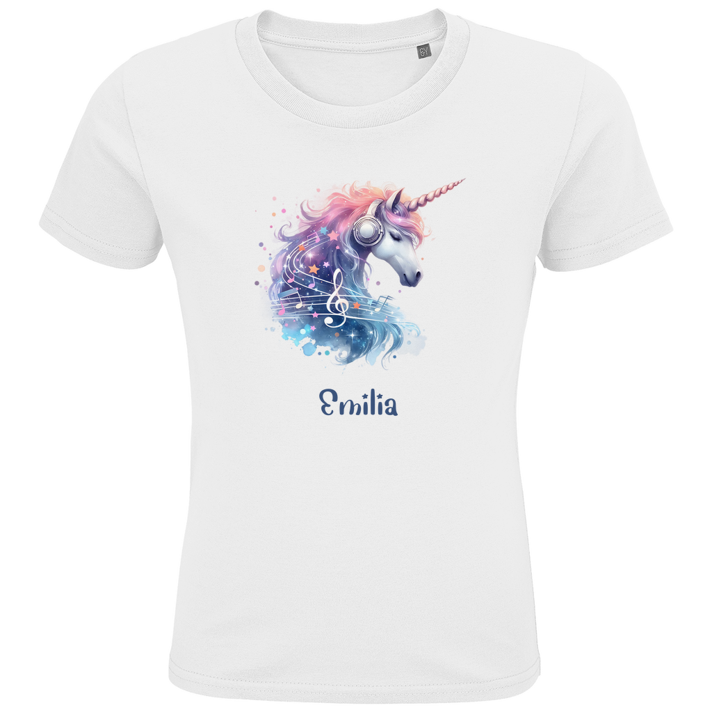 Kids Premium Bio T-Shirt Einhorn personalisiert mit Wunschname Geschenk Geburtstag