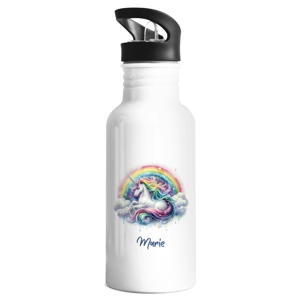 Edelstahl Trinkflasche Einhorn personalisiert mit Wunschname Geschenk Geburtstag