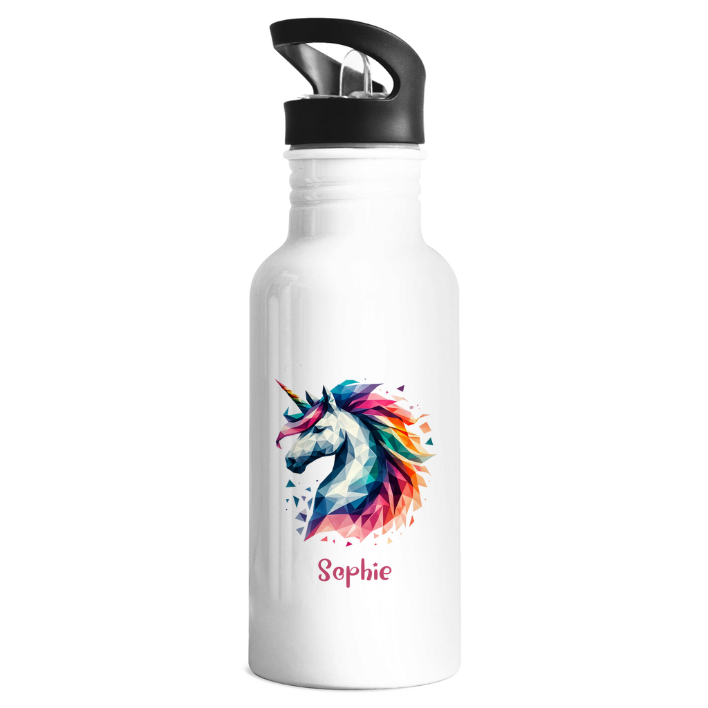 Edelstahl Trinkflasche Einhorn personalisiert mit Wunschname Geschenk Geburtstag