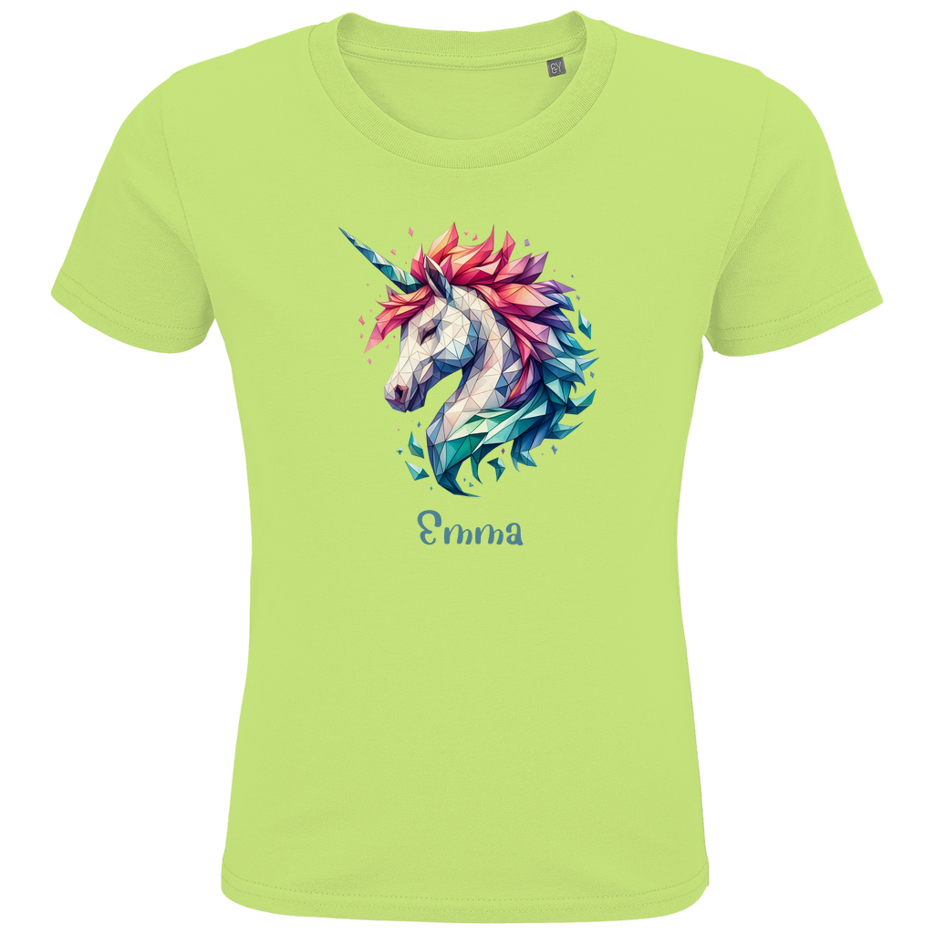 Kids Premium Bio T-Shirt Einhorn personalisiert mit Wunschname Geschenk Geburtstag