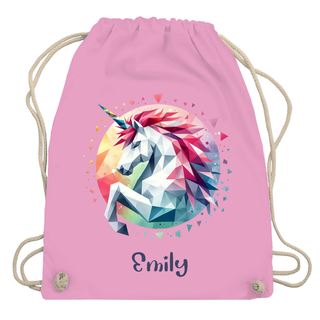 Turnbeutel Einhorn personalisiert mit Wunschname Geschenk Geburtstag