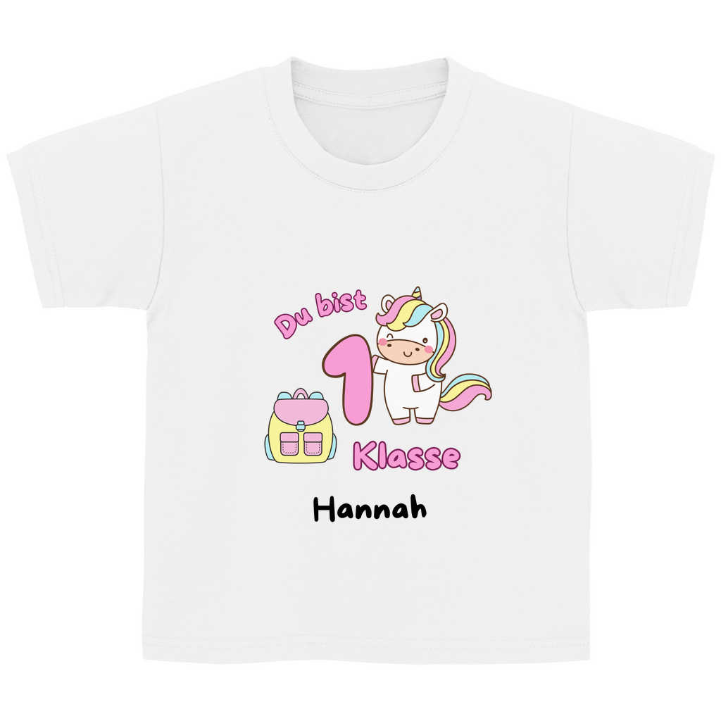 T-Shirt Schulanfang personalisiert Einhorn Mädchen Geschenk Einschulung Schultüte