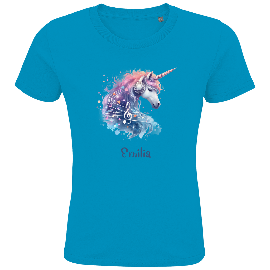 Kids Premium Bio T-Shirt Einhorn personalisiert mit Wunschname Geschenk Geburtstag
