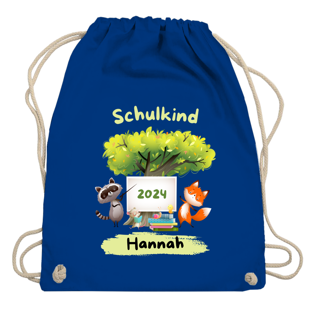 Sportbeutel Schule personalisiert Tiere Mädchen Junge Turnbeutel 37x46 cm