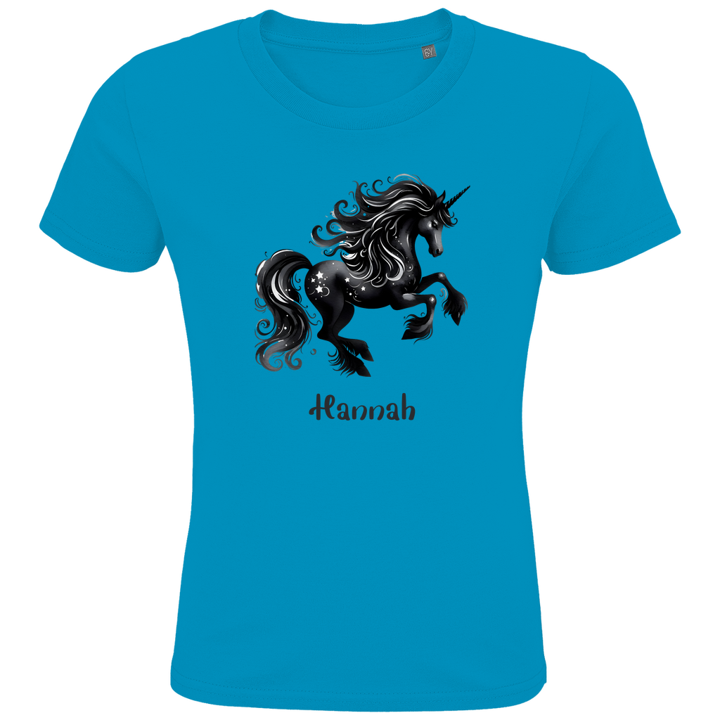 Kids Premium Bio T-Shirt Einhorn personalisiert mit Wunschname Geschenk Geburtstag