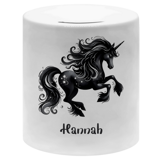 Spardose für Kinder Einhorn personalisiert mit Wunschname Geschenk Geburtstag