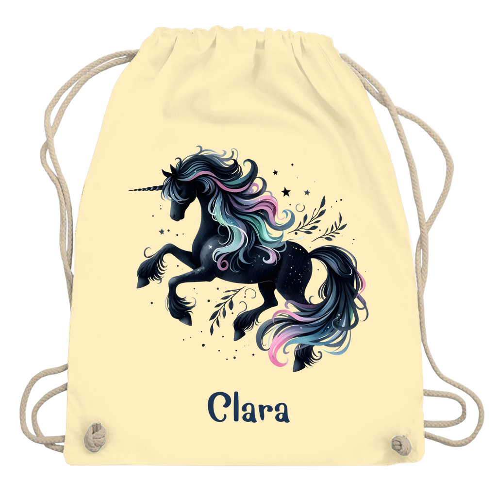 Turnbeutel Einhorn personalisiert mit Wunschname Geschenk Geburtstag