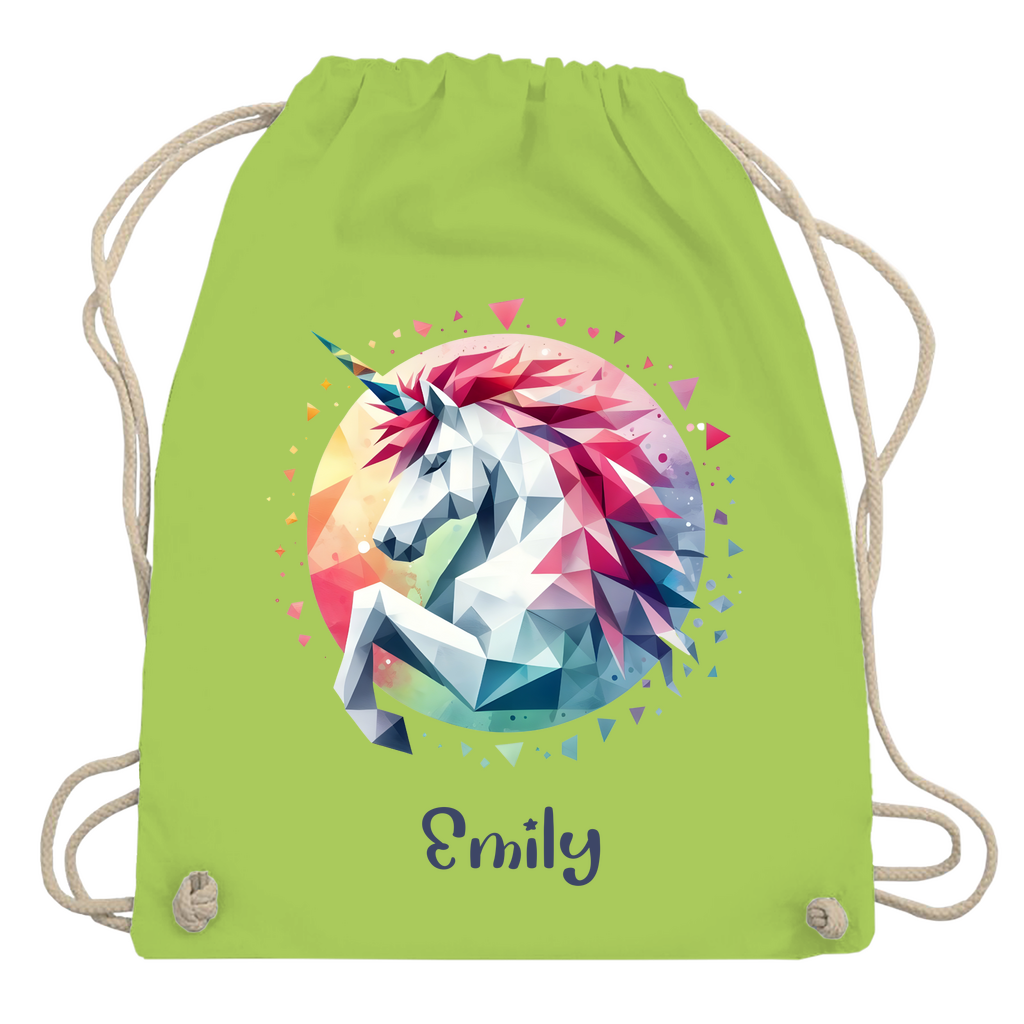 Turnbeutel Einhorn personalisiert mit Wunschname Geschenk Geburtstag