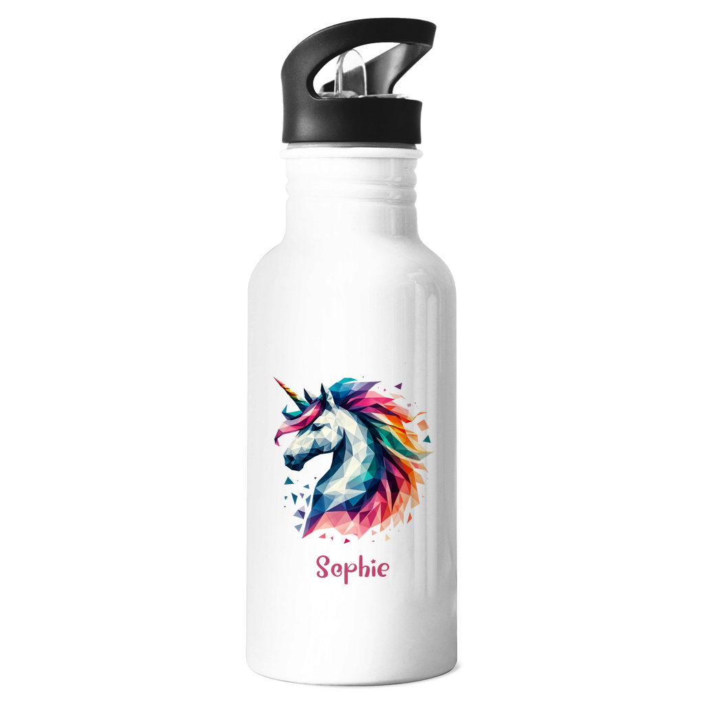 Edelstahl Trinkflasche Einhorn personalisiert mit Wunschname Geschenk Geburtstag