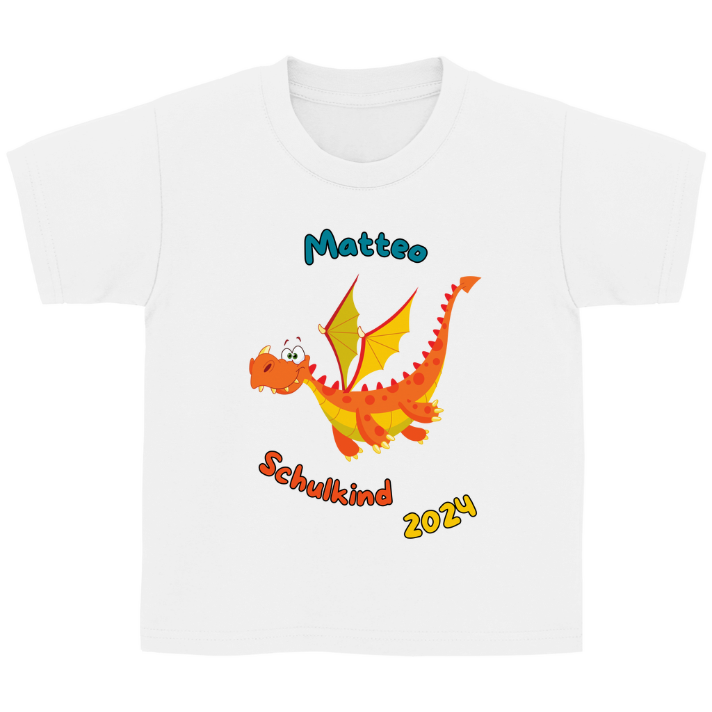 T-Shirt Schulanfang personalisiert Drache Junge Geschenk Einschulung Schultüte