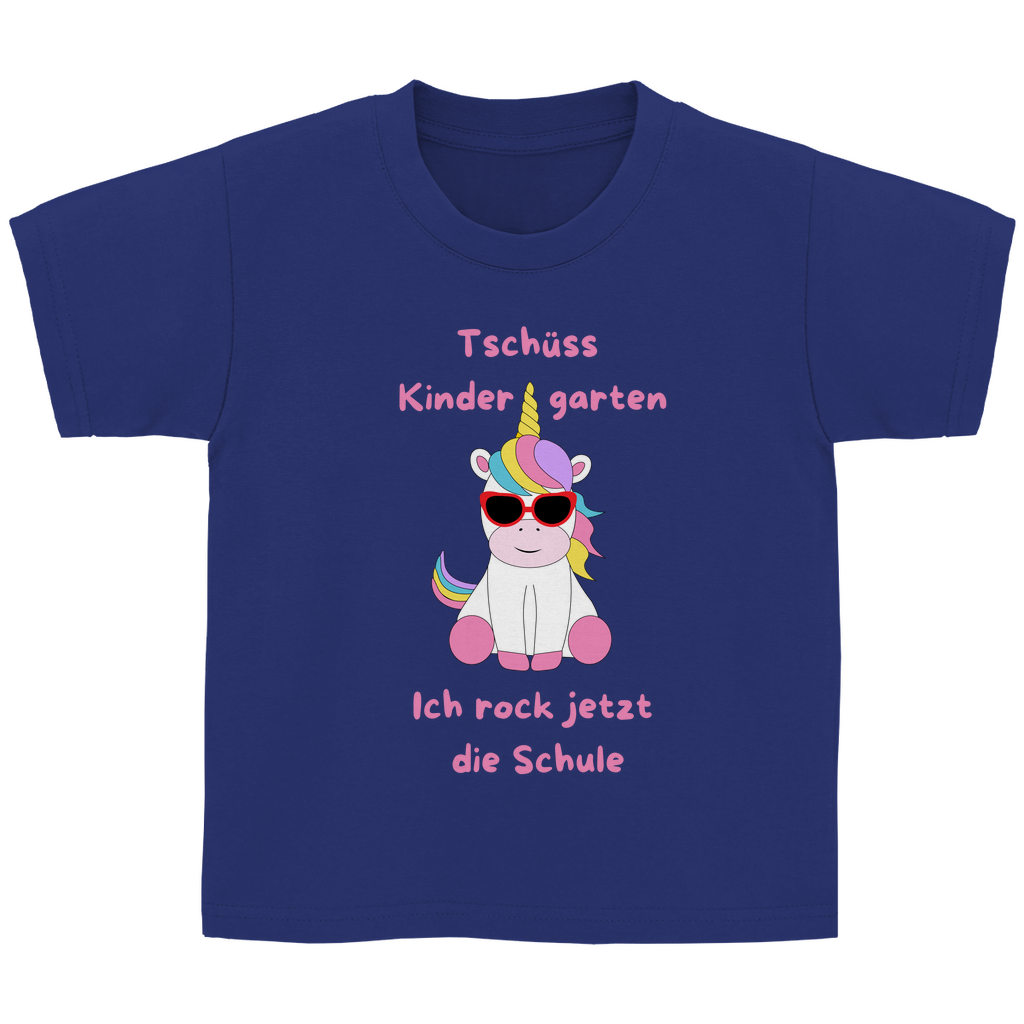 T-Shirt Schulanfang Einhorn Tschüss Kindergarten Mädchen Geschenk Einschulung