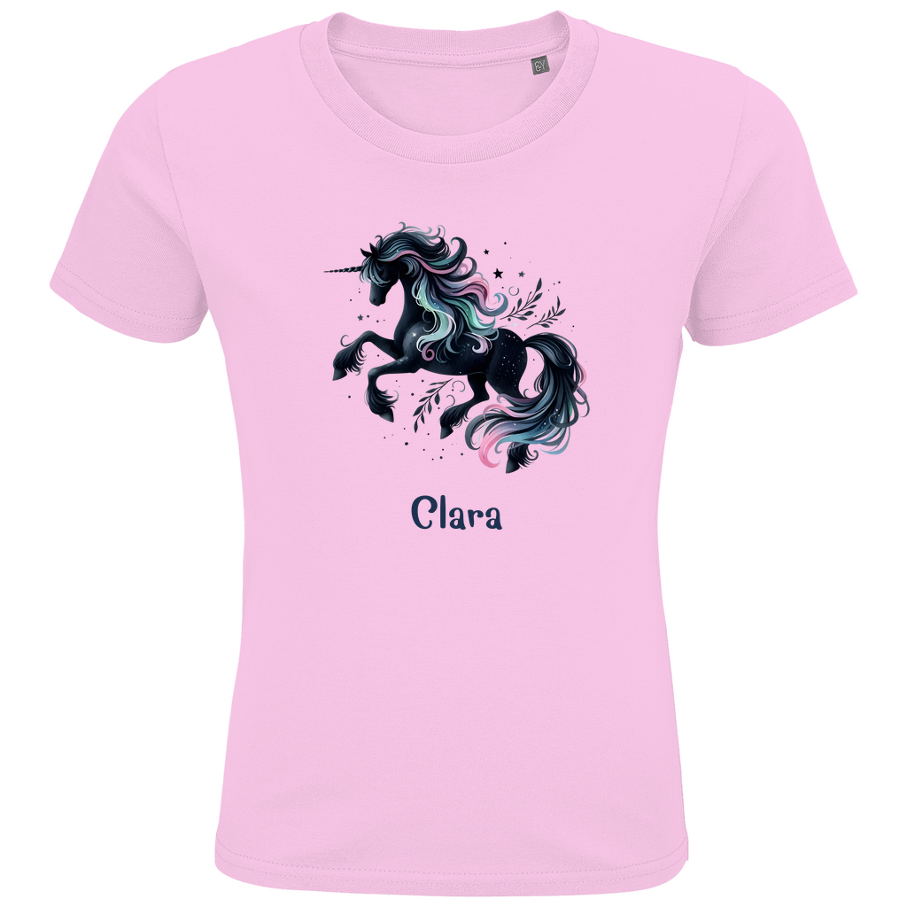 Kids Premium Bio T-Shirt Einhorn personalisiert mit Wunschname Geschenk Geburtstag